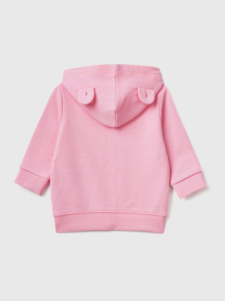 Benetton Organic Katoenen Met Capuchon Sweatshirt Kinderen Roze | BE742256