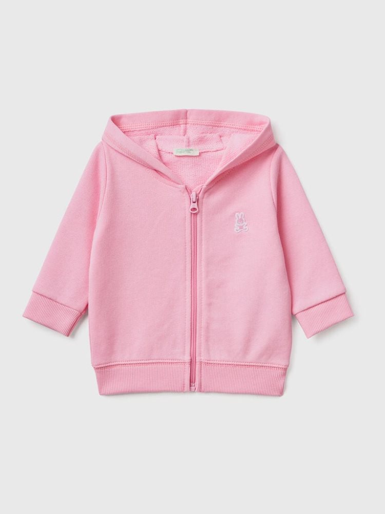 Benetton Organic Katoenen Met Capuchon Sweatshirt Kinderen Roze | BE742256