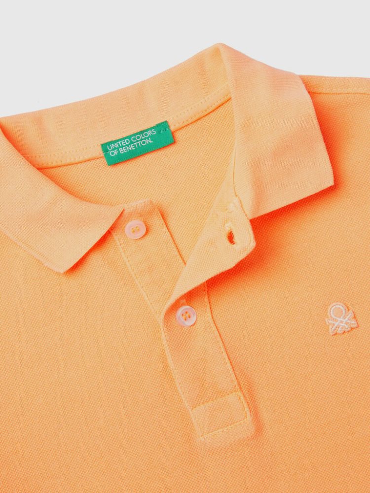 Benetton Organic Katoenen Short Sleeve Polos Kinderen Oranje | BE209086