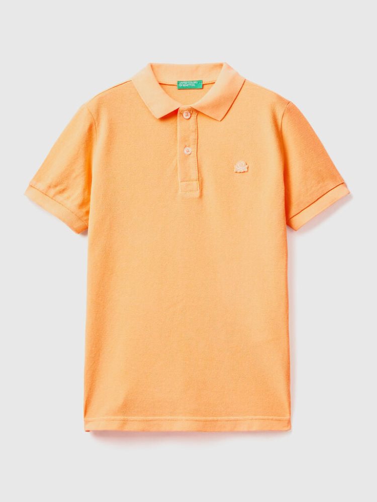 Benetton Organic Katoenen Short Sleeve Polos Kinderen Oranje | BE209086