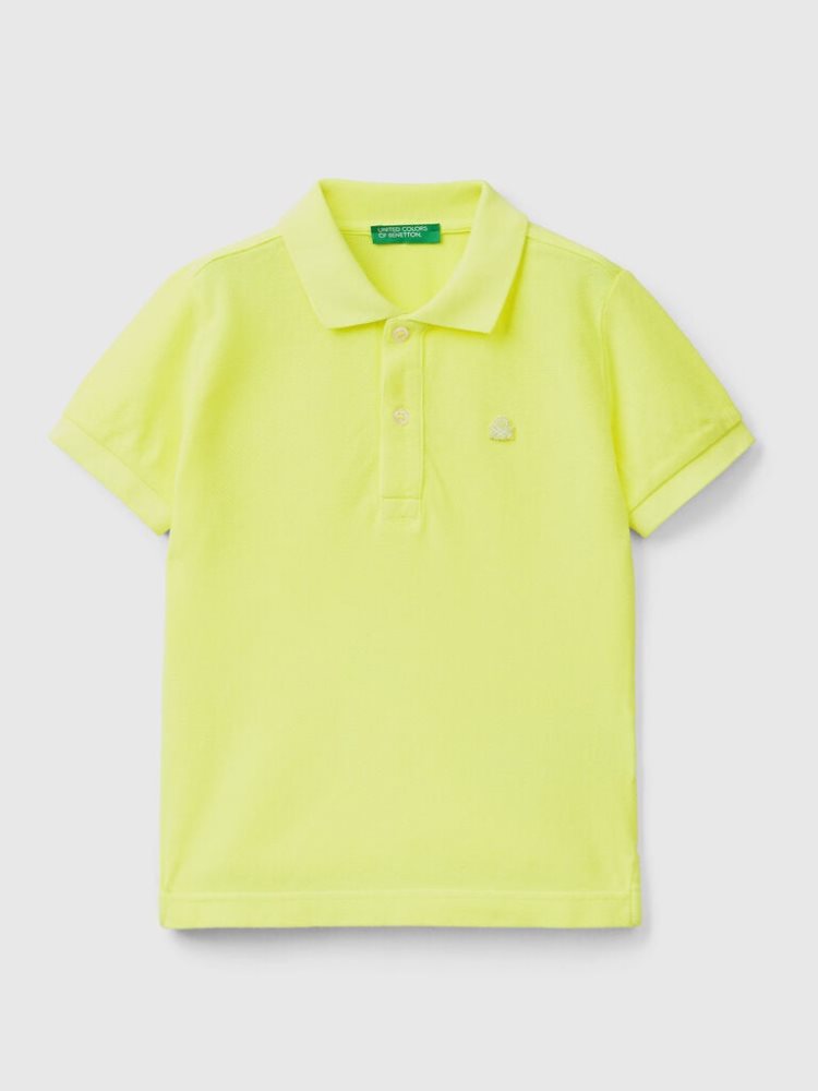 Benetton Organic Katoenen Short Sleeve Polos Kinderen Geel | BE333806