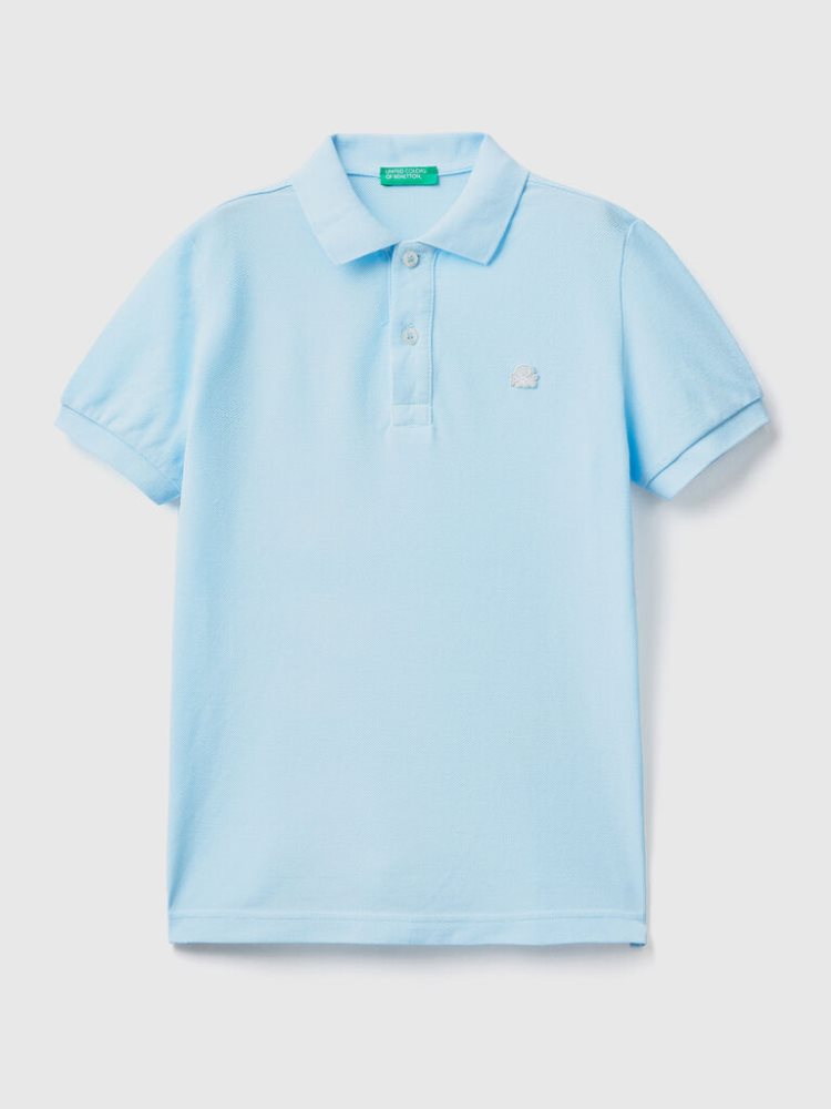 Benetton Organic Katoenen Short Sleeve Polos Kinderen Blauw | BE702700