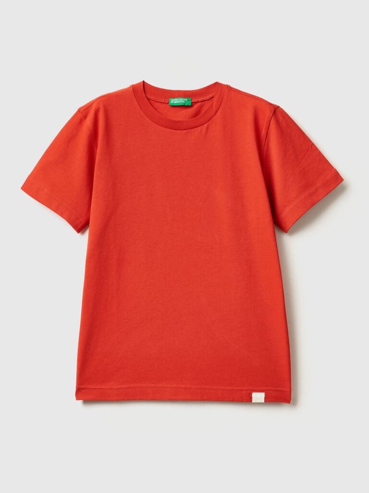 Benetton Organic Katoenen Short Sleeve T-shirts Kinderen Rood | BE161548