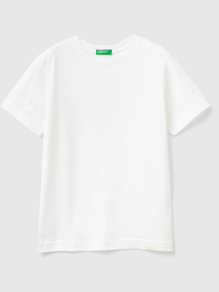 Benetton Organic Katoenen Short Sleeve T-shirts Kinderen Wit | BE849821