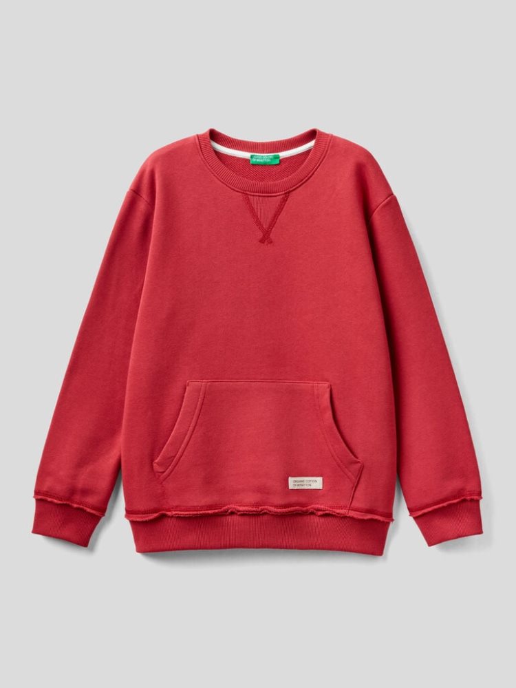 Benetton Organic Katoenen Sweatshirt Kinderen Rood | BE113241