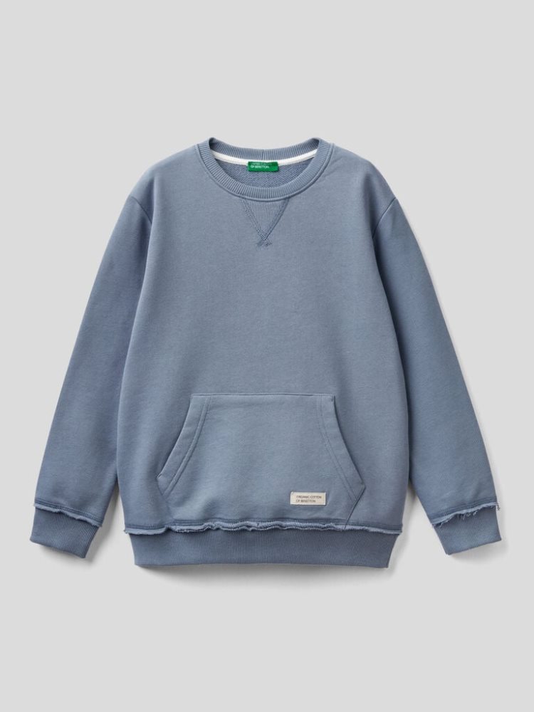 Benetton Organic Katoenen Sweatshirt Kinderen Blauw | BE407605