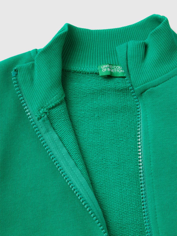 Benetton Organic Katoenen Zip Sweatshirt Kinderen Groen | BE271885