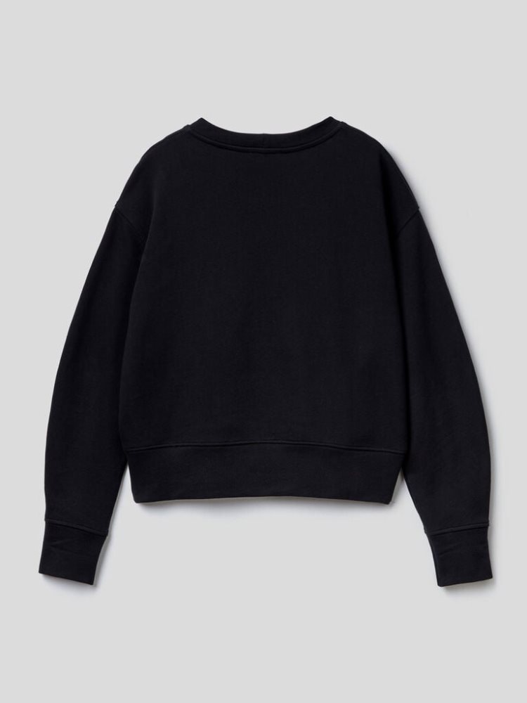 Benetton Oversized 100% Katoenen Sweatshirt Dames Zwart | BE214476