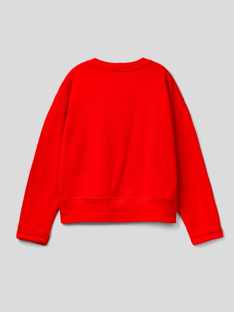 Benetton Oversized 100% Katoenen Sweatshirt Dames Rood | BE438264