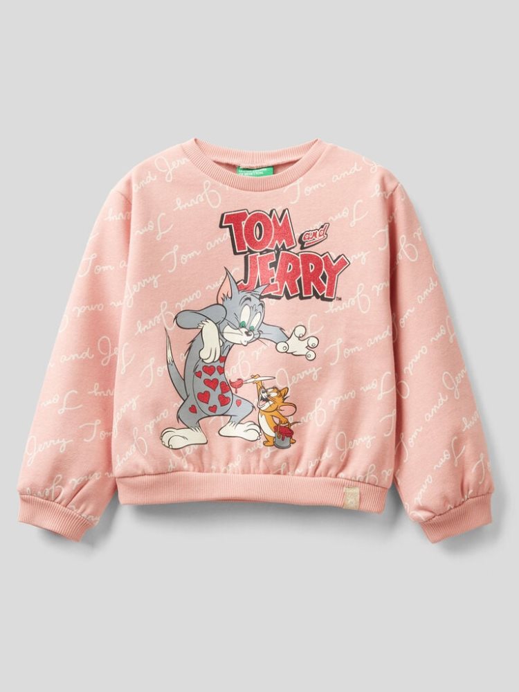 Benetton Oversized Tom & Jerry Sweatshirt Kinderen Roze | BE622363