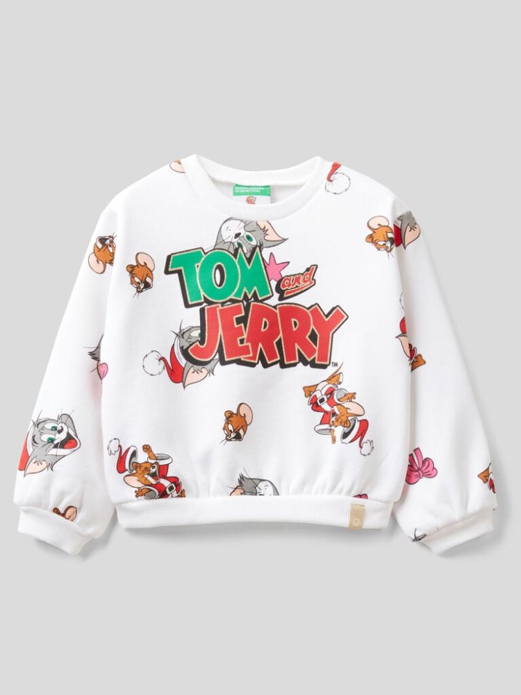 Benetton Oversized Tom & Jerry Sweatshirt Kinderen Wit | BE714549