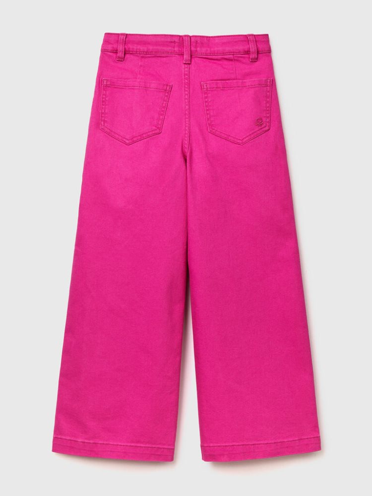 Benetton Palazzo Stretch Katoenen Broek Kinderen Fuchsie | BE563884