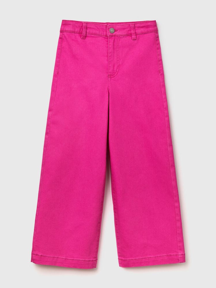 Benetton Palazzo Stretch Katoenen Broek Kinderen Fuchsie | BE563884