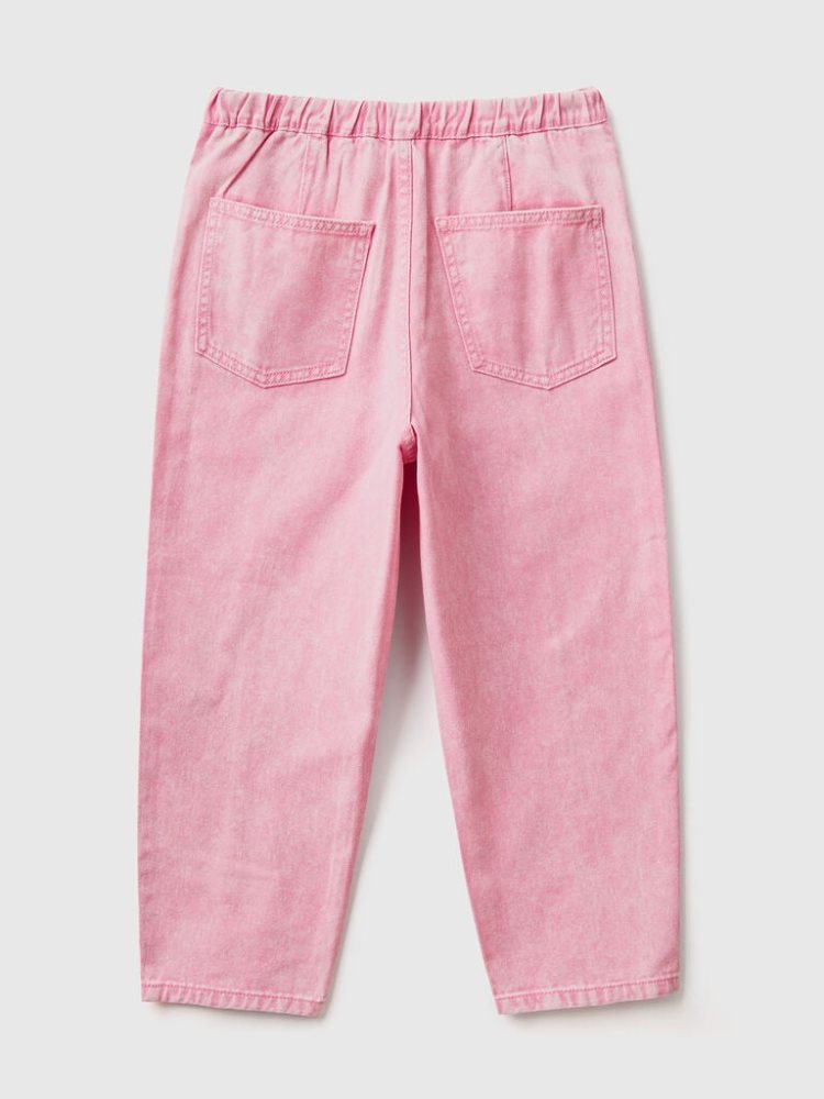 Benetton Paperbag 100% Katoenen Broek Kinderen Roze | BE370587