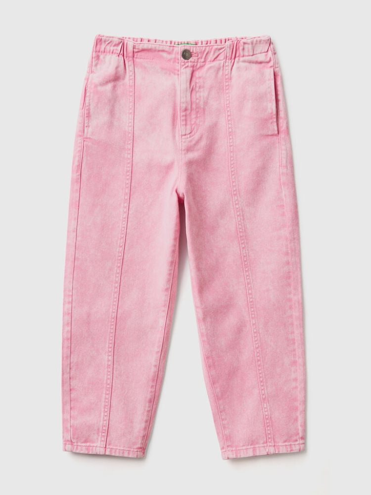 Benetton Paperbag 100% Katoenen Broek Kinderen Roze | BE370587