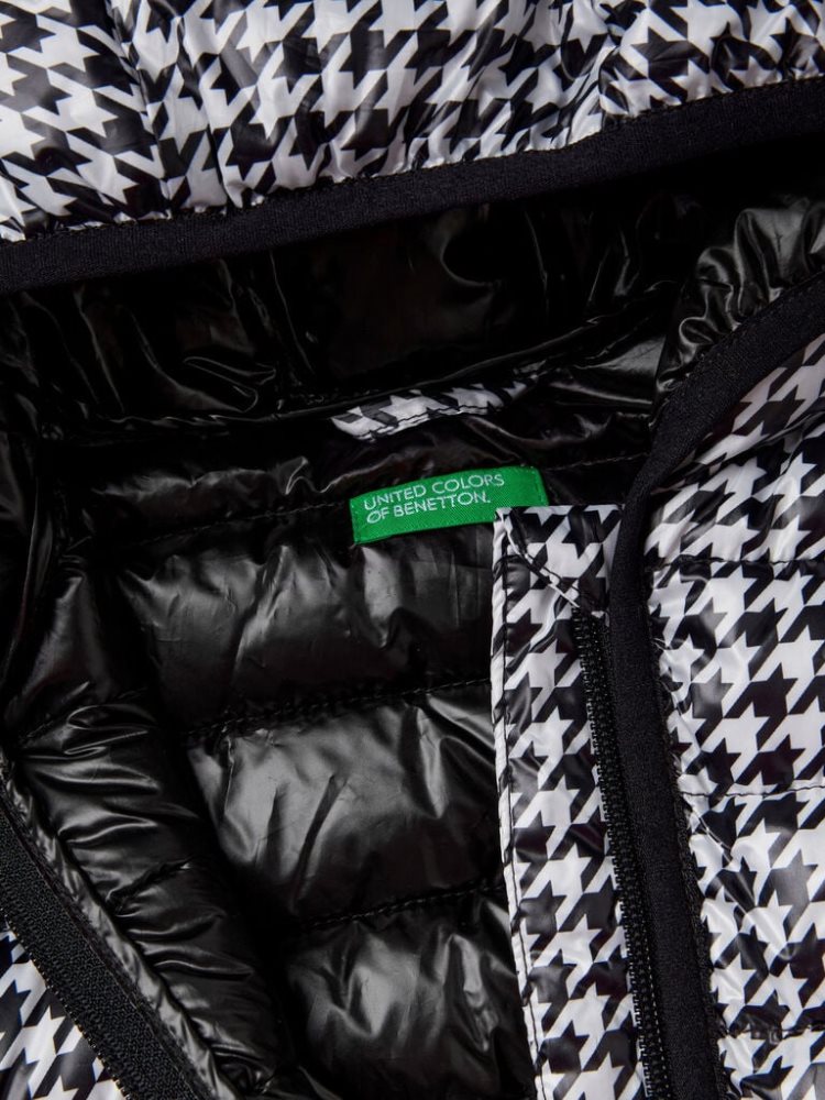 Benetton Pattern Print Gewatteerd Padded Jackets Kinderen Zwart | BE102074