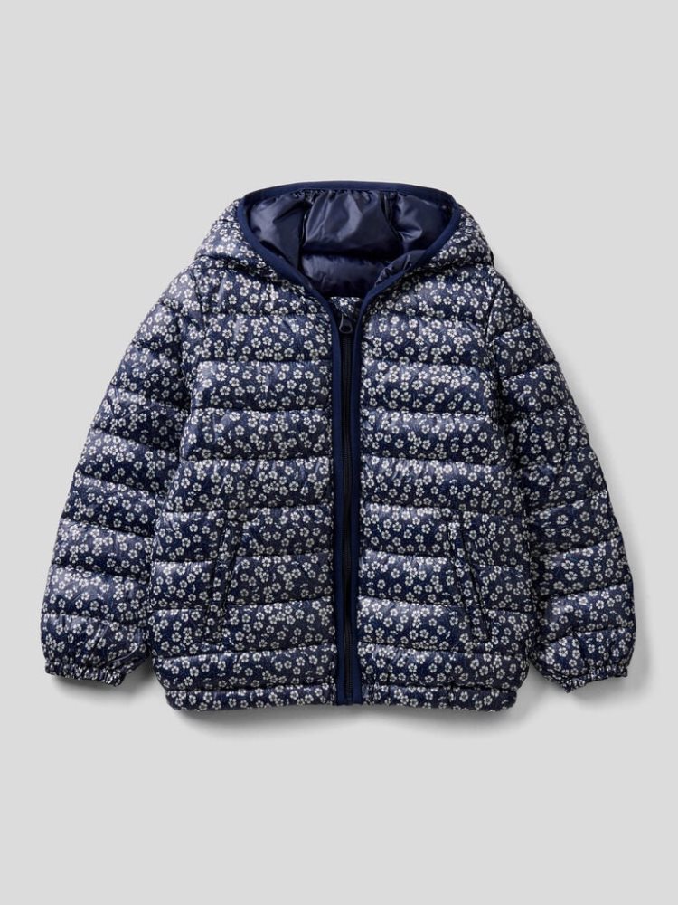 Benetton Pattern Print Gewatteerd Padded Jackets Kinderen Donkerblauw | BE457419