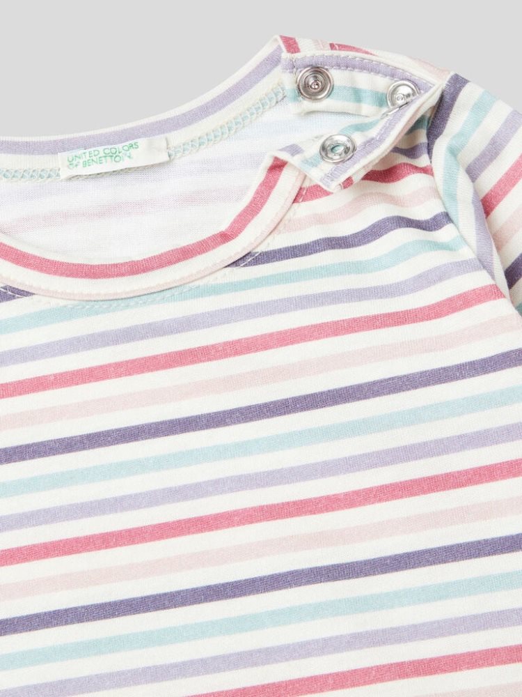 Benetton Patterned 100% Organic Katoenen Bodysuits Kinderen Roze | BE066737