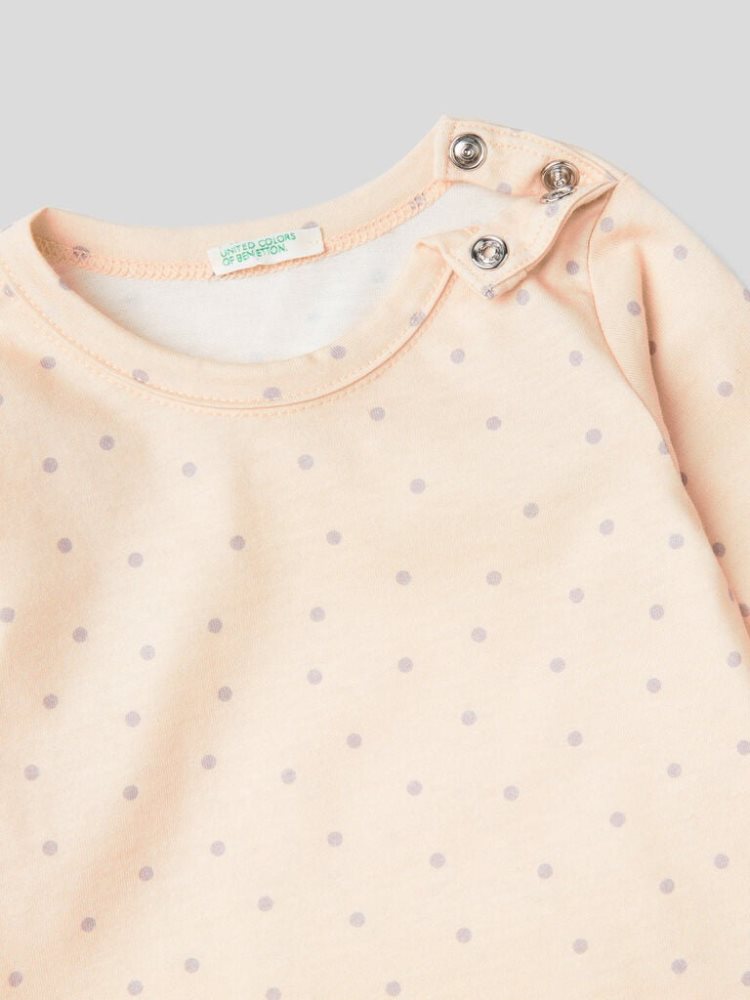 Benetton Patterned 100% Organic Katoenen Bodysuits Kinderen Roze | BE412012