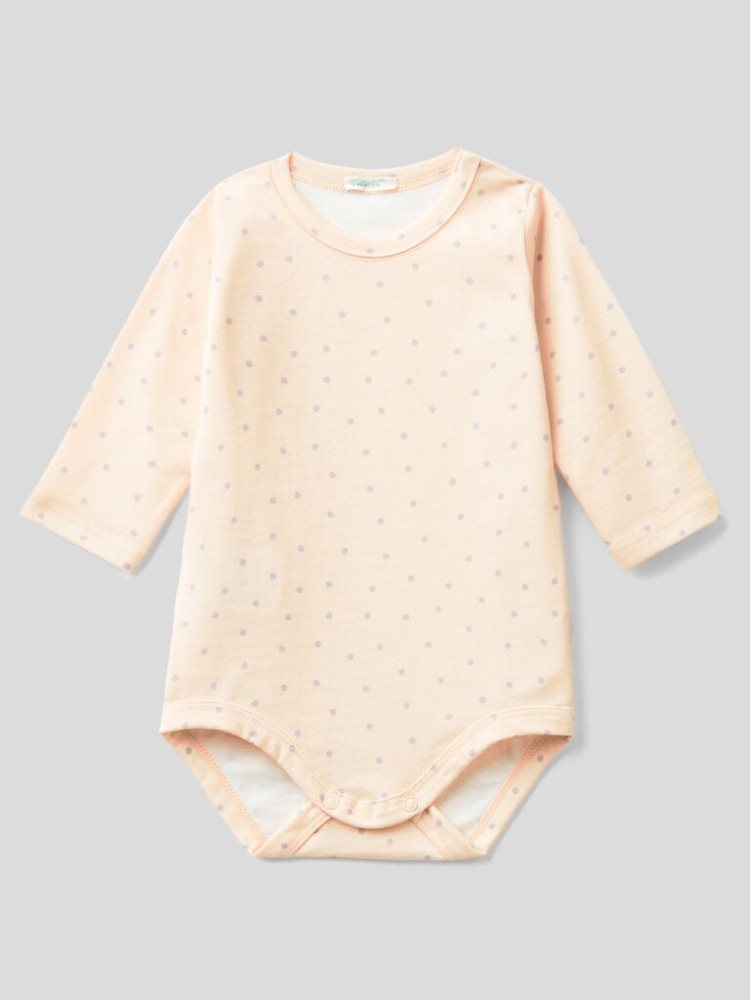 Benetton Patterned 100% Organic Katoenen Bodysuits Kinderen Roze | BE412012