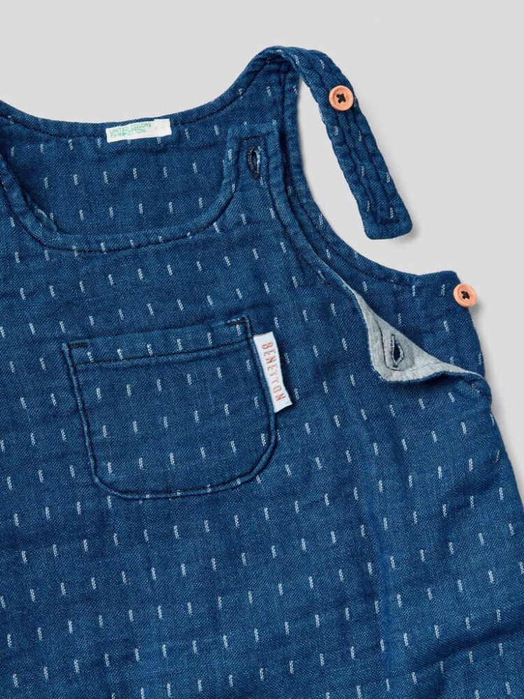 Benetton Patterned Denim Dungarees Kinderen Donkerblauw | BE477437