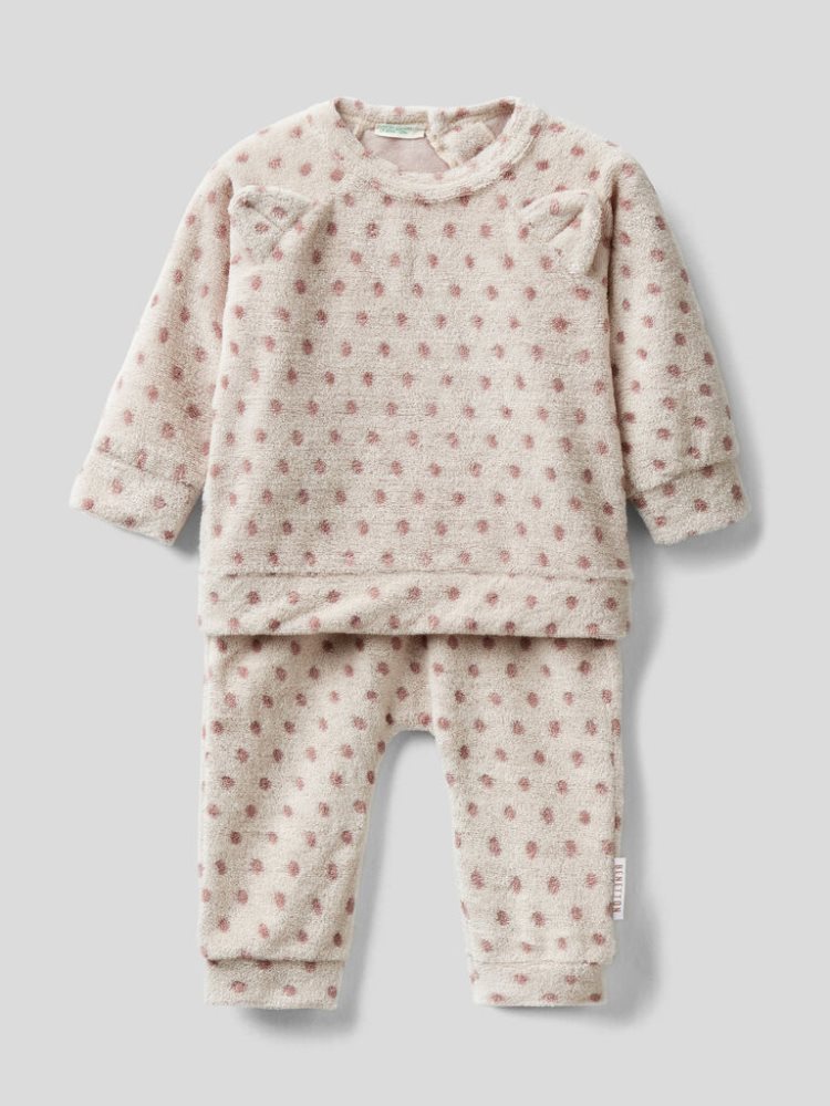 Benetton Patterned Set Viscose Blend Dungarees Kinderen Roze | BE478553