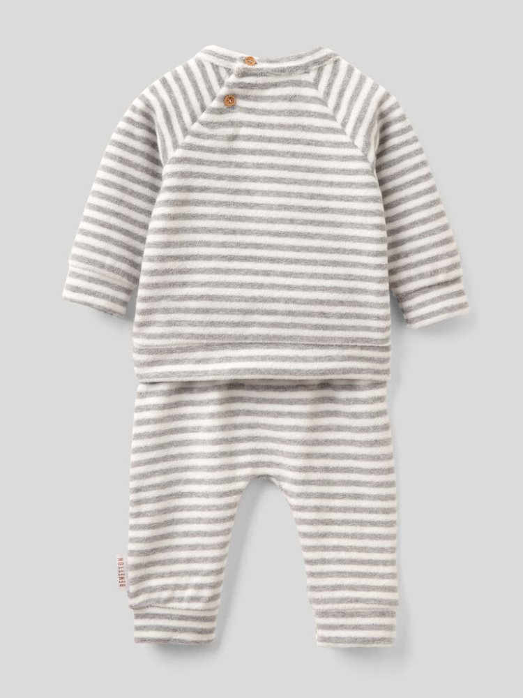 Benetton Patterned Set Viscose Blend Dungarees Kinderen Lichtgrijs | BE768248