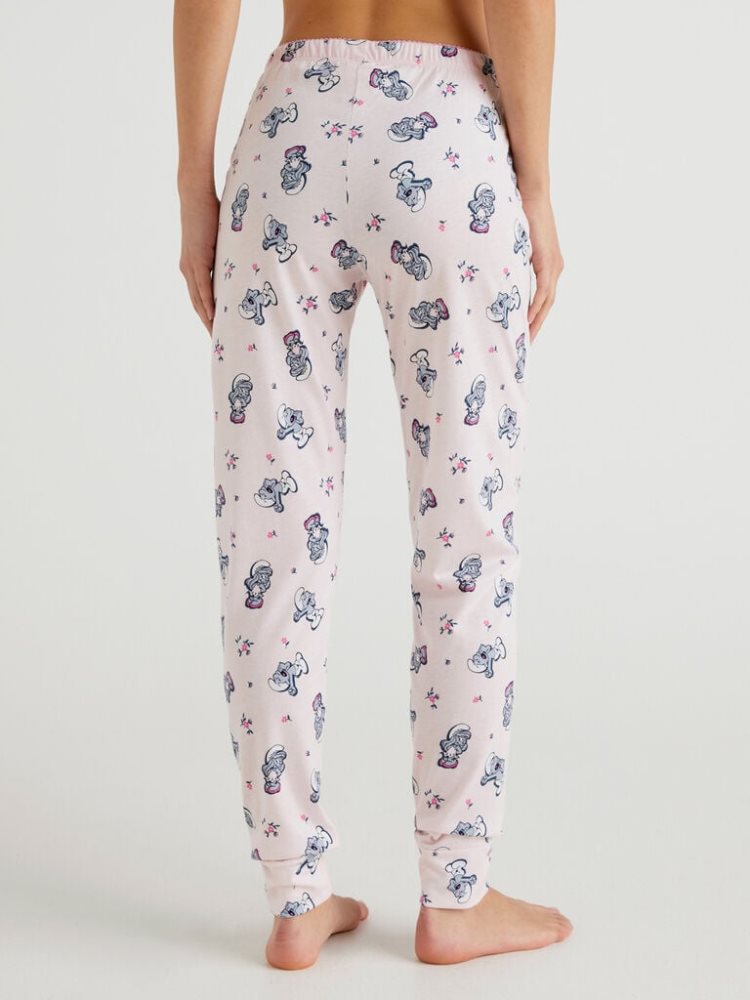 Benetton Patterned Smurfs Broek Dames Roze | BE694357