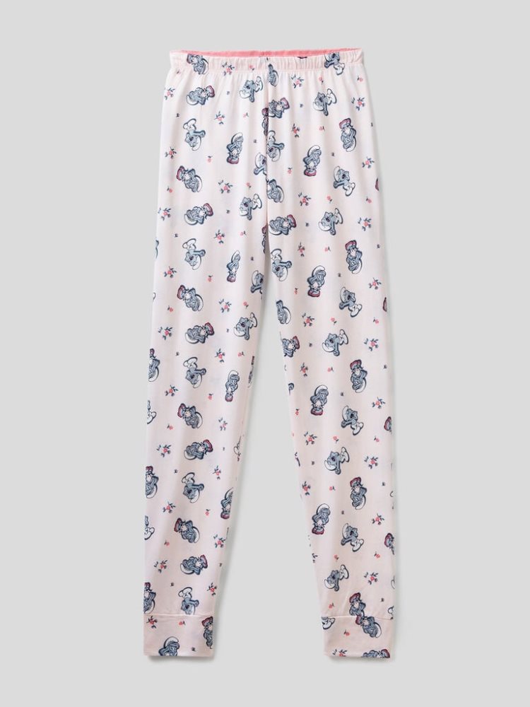 Benetton Patterned Smurfs Broek Dames Roze | BE694357