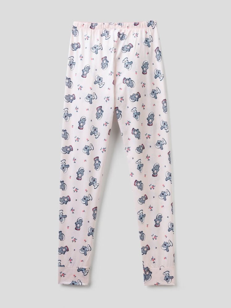 Benetton Patterned Smurfs Broek Dames Roze | BE694357