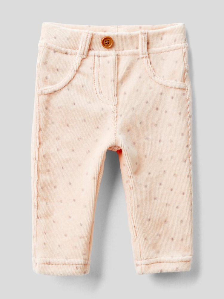 Benetton Patterned Stretch Chenille Broek Kinderen Roze | BE201256