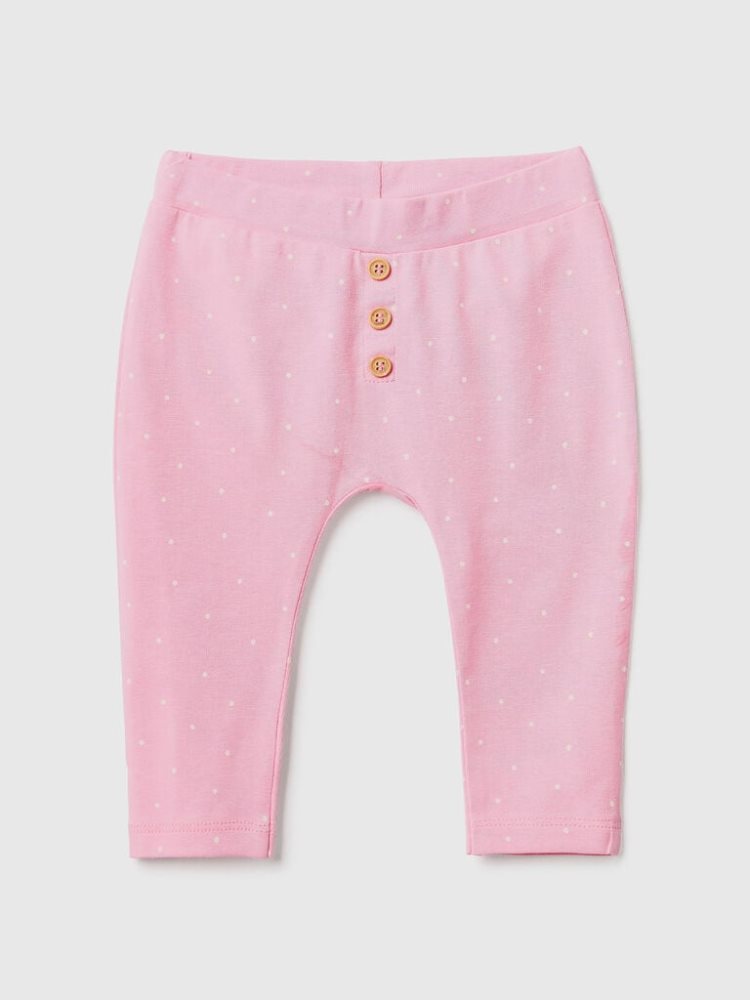 Benetton Patterned Stretch Katoenen Leggings Kinderen Roze | BE116755