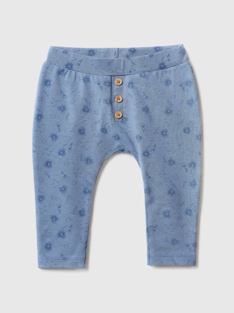 Benetton Patterned Stretch Katoenen Leggings Kinderen Periwinkle | BE388192