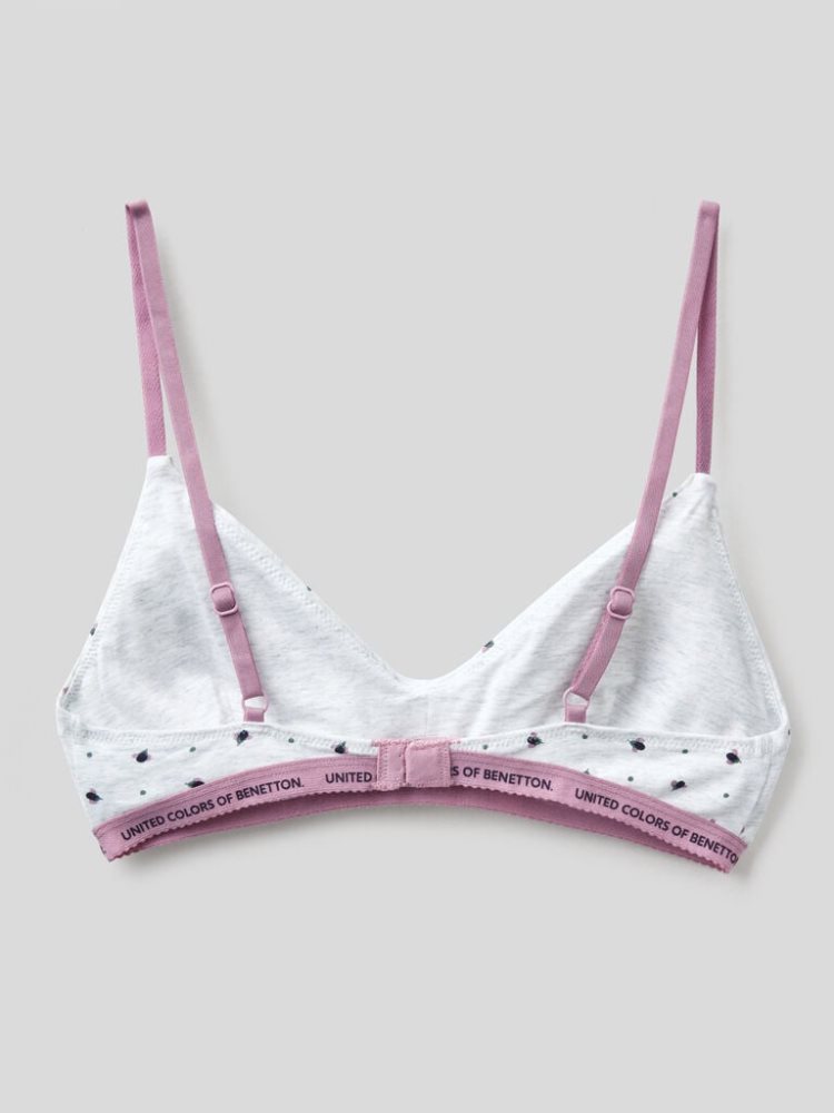 Benetton Patterned Triangle BH Dames Lichtgrijs | BE262622