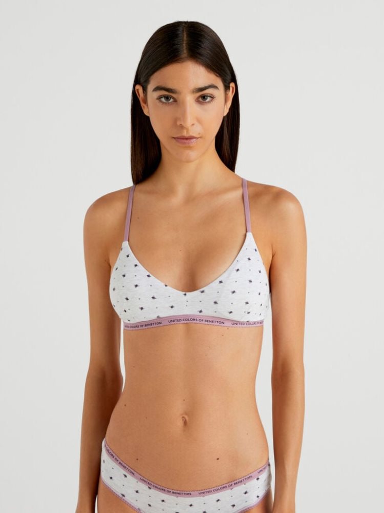 Benetton Patterned Triangle BH Dames Lichtgrijs | BE262622