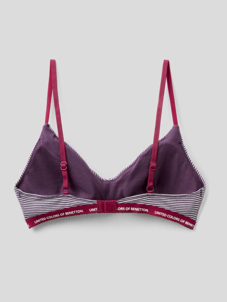 Benetton Patterned Triangle BH Dames Plum | BE535262