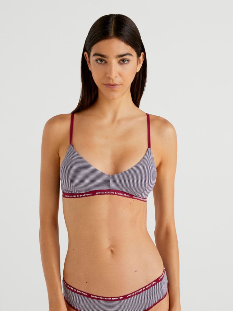 Benetton Patterned Triangle BH Dames Plum | BE535262