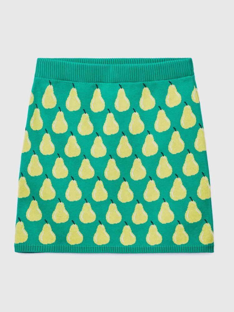 Benetton Pear Pattern Mini Rokken Dames Groen | BE424223