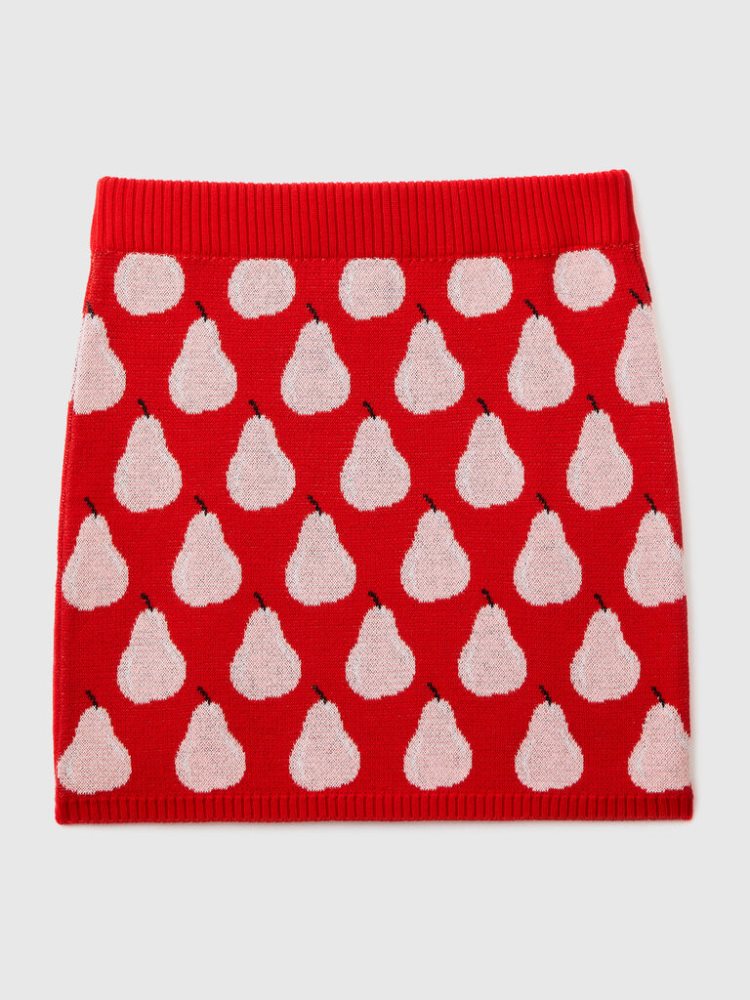 Benetton Pear Pattern Mini Rokken Kinderen Rood | BE867907