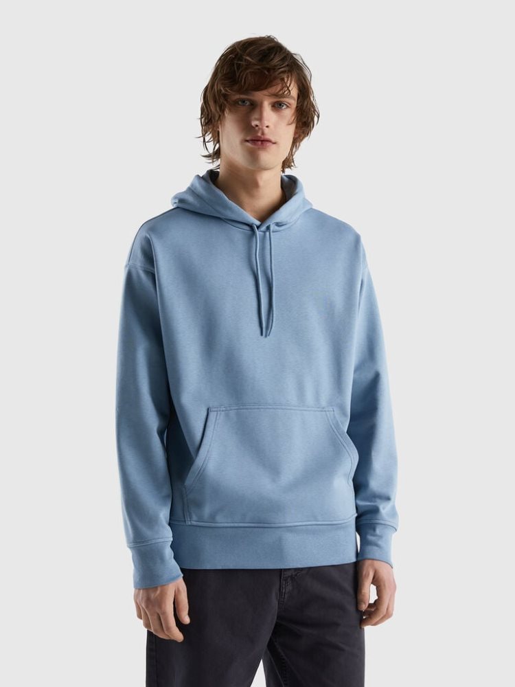 Benetton Printed Hoodie Heren Blauw | BE169394