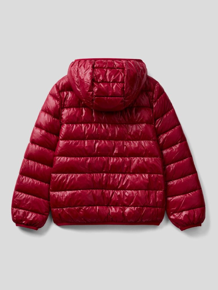 Benetton Puffer Hood Light Jackets Kinderen Bordeaux | BE045149