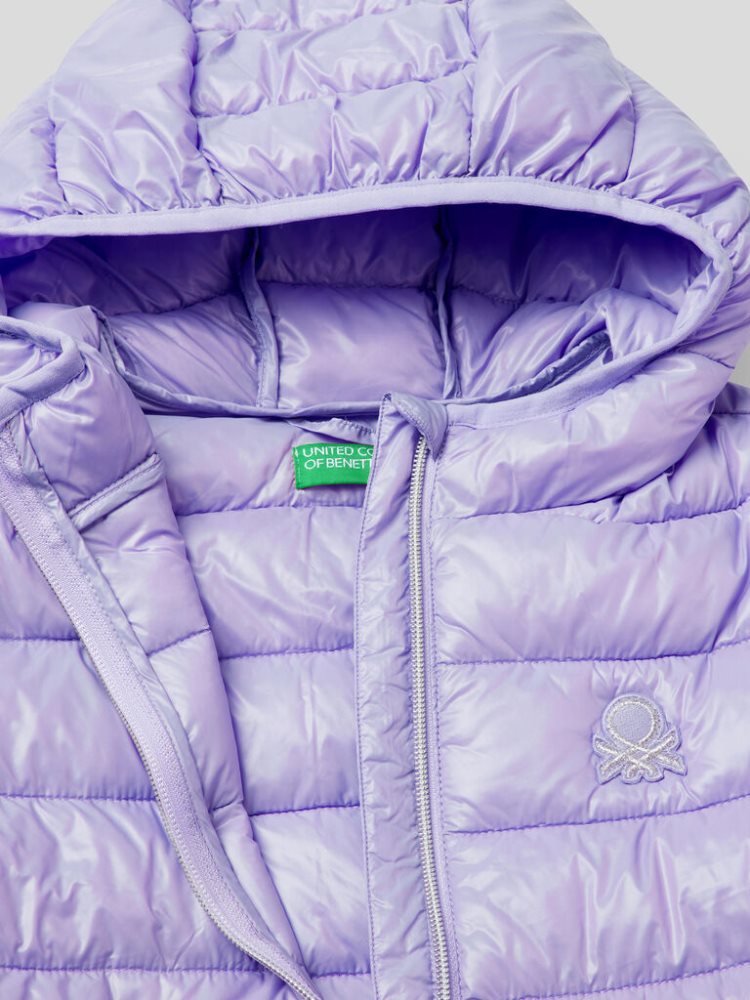 Benetton Puffer Hood Light Jackets Kinderen Lilac | BE833339