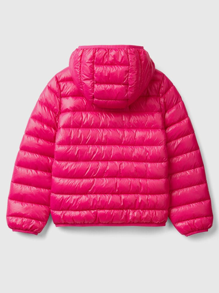 Benetton Puffer Hood Light Jackets Kinderen Fuchsie | BE943701