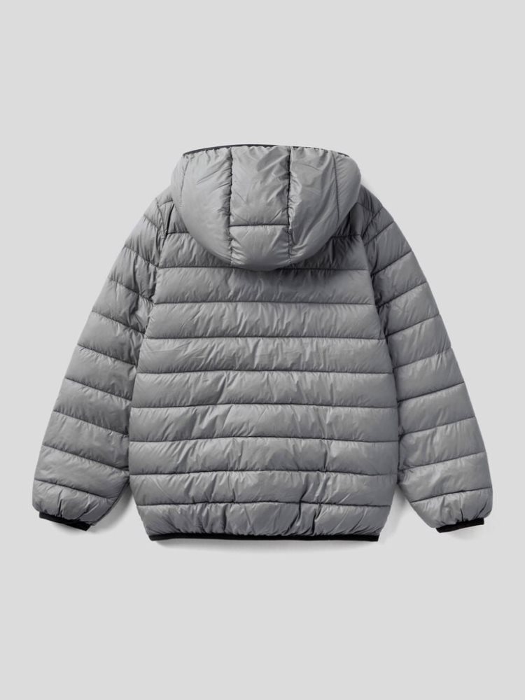 Benetton Puffer Hood Padded Jackets Kinderen Donkergrijs | BE636232