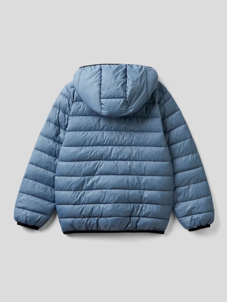 Benetton Puffer Hood Padded Jackets Kinderen Blauw | BE673685