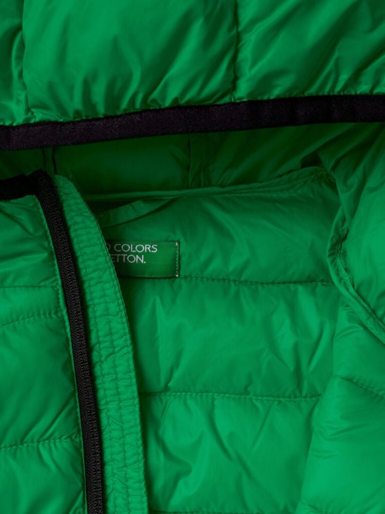 Benetton Puffer Hood Padded Jackets Kinderen Groen | BE827654