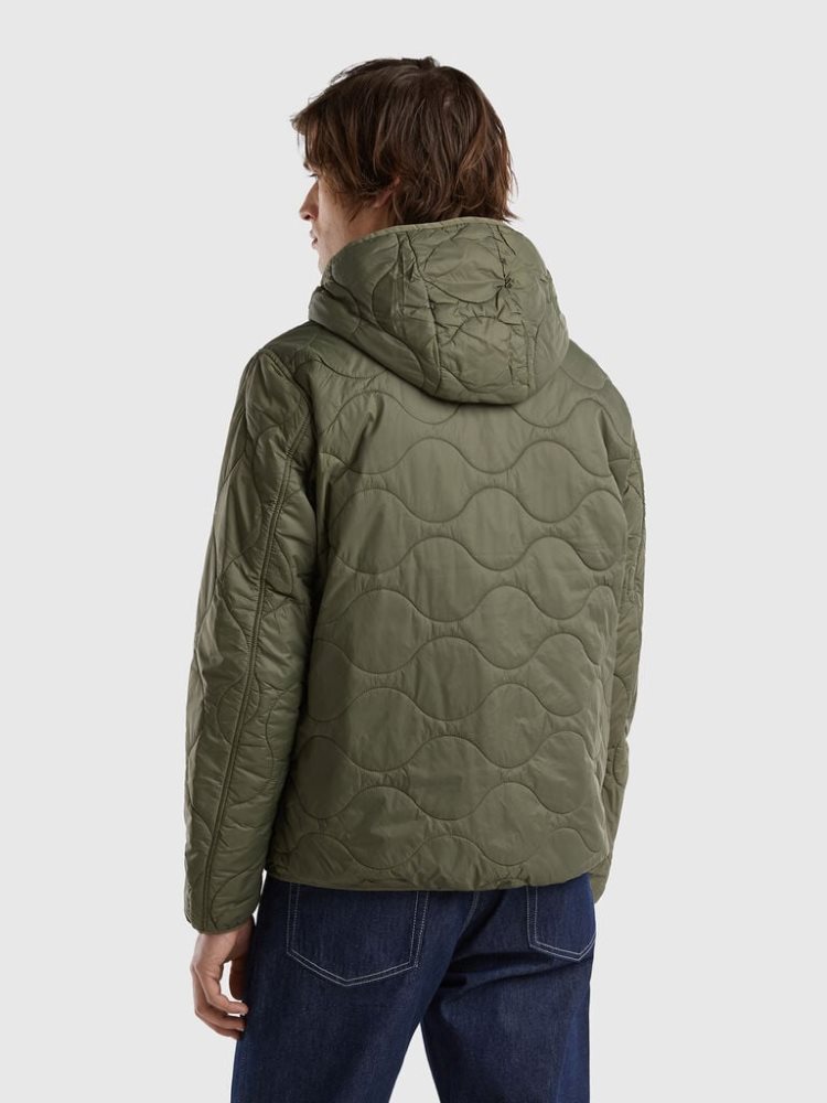 Benetton Puffer Recycled Wadding Puffer Jackets Heren Groen | BE614082