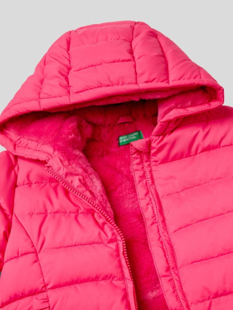 Benetton Puffer Rouches Padded Jackets Kinderen Fuchsie | BE322537