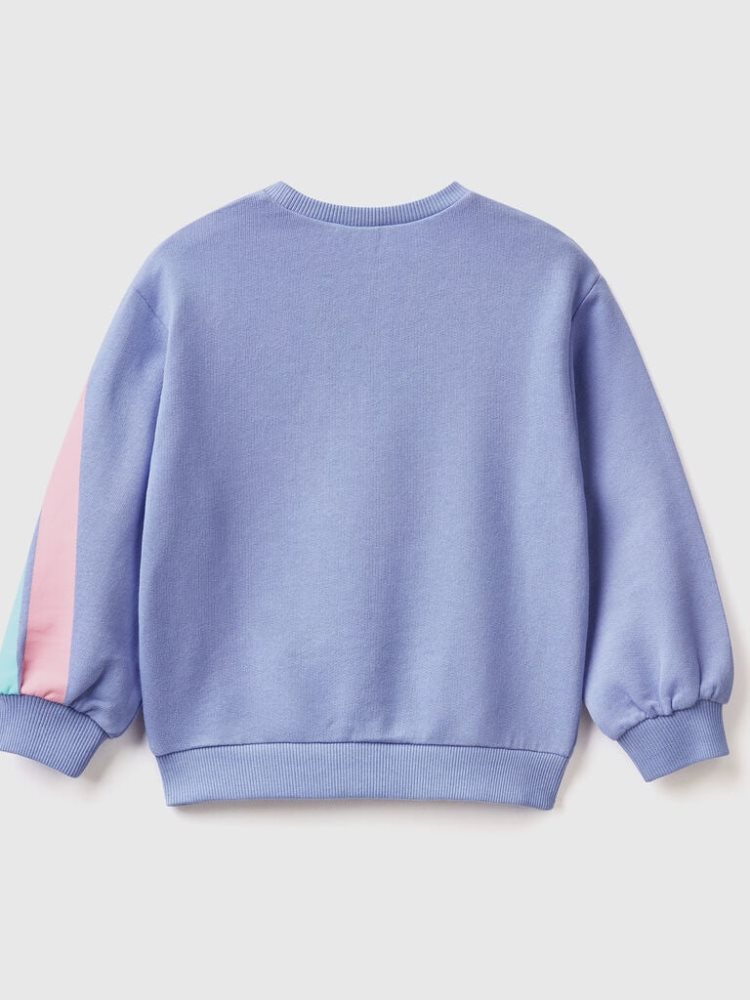 Benetton Pullover Rainbow Print Sweatshirt Kinderen Periwinkle | BE204695