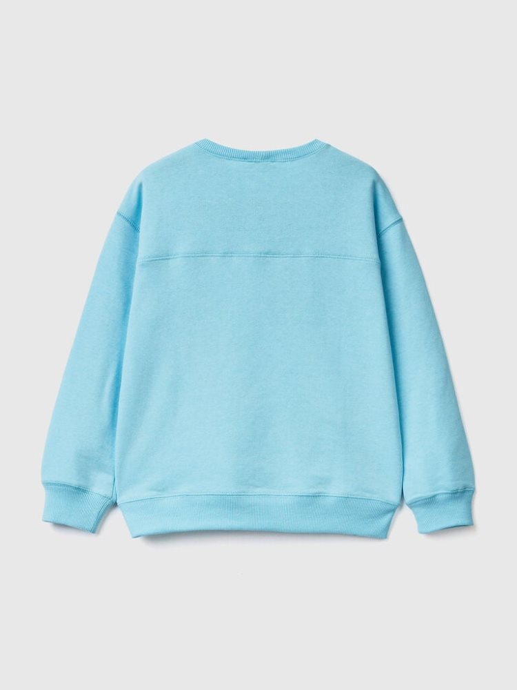 Benetton Pullover Recycled Fabric Sweatshirt Kinderen Blauw | BE271386